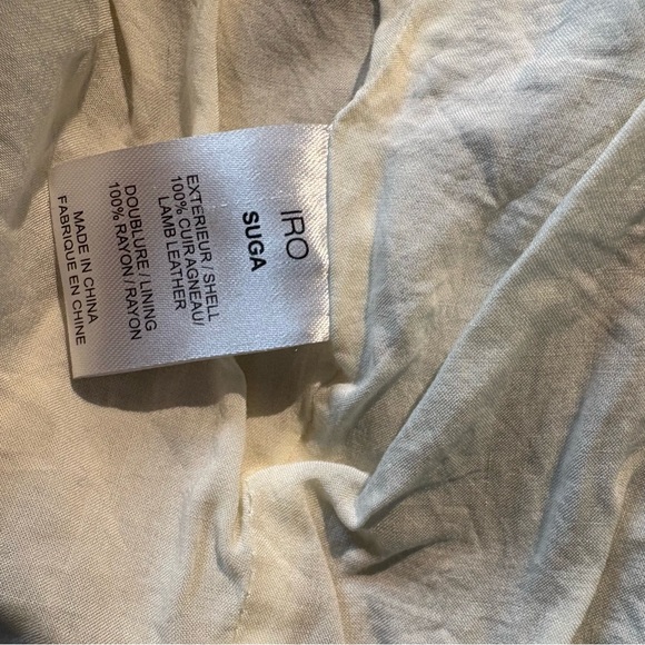 IRO Suga lamb leather moto vest in a light off-white or "bone" color 36(US 4) - Picture 12 of 13